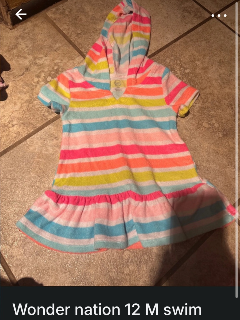 wonder nation hooded swim coverup - pink, blue, yellow, white